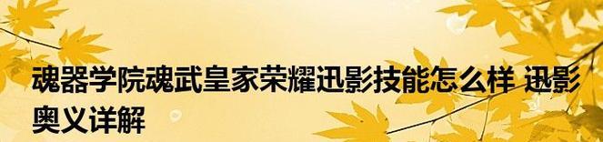 《以魂器学院魂武攻略大全》（探秘魂武属性及升级方法，让你成为顶尖魂师！）